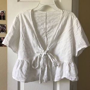 SheIn Tie Peplum Top